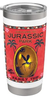 Jurassic Park Family Trip Welcome To Jurassic Park Vaso térmico de acero inoxidable de doble pared