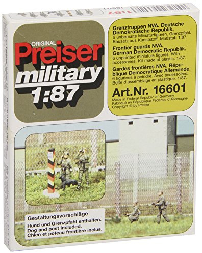 Preiser 16601 HO H0 Soldaten Grenztruppen NVA. Deutsche 6 unbemalte Figuren