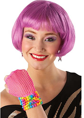 Peluca morada de Broadway, pelo corto y flequillo en lila, más colores disponibles (Rubie's 50426)