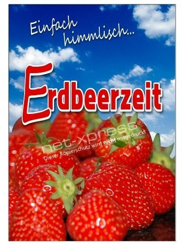 net-xpress Werbeplakat für frische Erdbeeren DIN A1, Plakat Poster Obst Gemüse