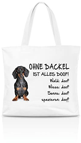 AdriLeo Einkaufstasche Ohne Dackel ist alles doof! (Kurzhaarteckel)