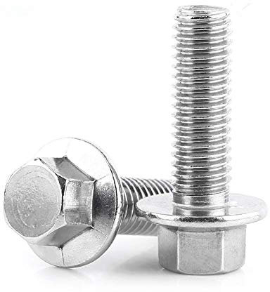 Flansch Sechskantschraube, 10pcs M8 Schraube mit Flansch, 304 Edelstahl Sechskant Kopf Schrauben, Scheibe Befestigungen Flanschschrauben(M8X25)