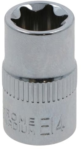 E14 Female Torx Socket Star Bit 3/8 Drive Standard External Chrome Vanadium Steel