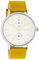 Oozoo Unisex Armbanduhr Chrono Look mit Lederband 42 MM Silberfarben/Senfgelb C10585
