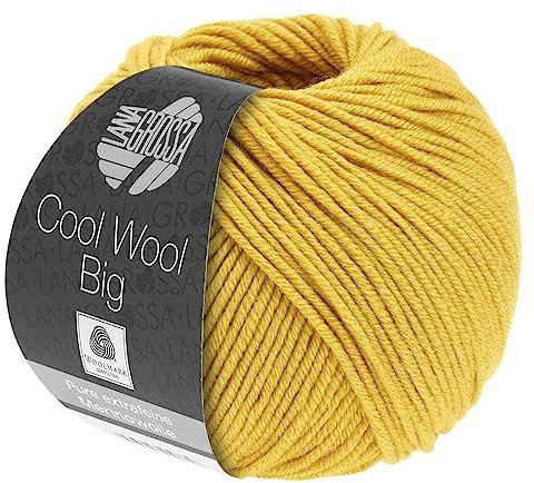 LANA GROSSA Cool Wool Big | Extrafeine Merinowolle waschmaschinenfest und filzfrei | Handstrickgarn aus 100% Schurwolle (Merino) | 50g Wolle zum Stricken & Häkeln | 120m Garn FB 986