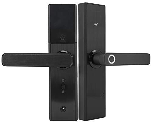 Serrure de Porte Intelligente Électronique, Empreinte Digitale/Carte/Mot de Passe/Clé Levier de Porte à Pêne Dormant de Serrure de Porte d'Entrée Antivol, pour la Maison/Bureau