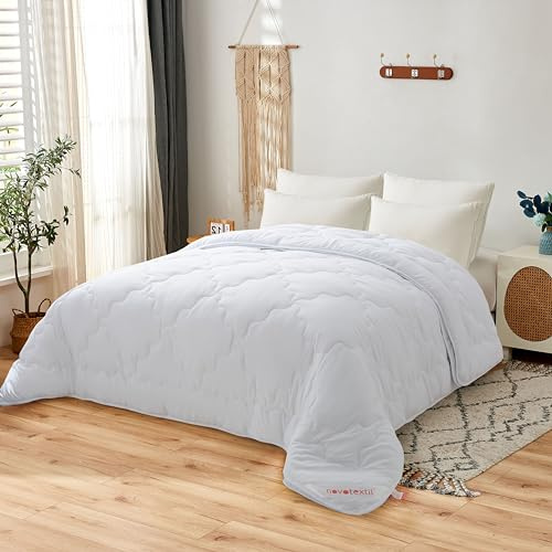 Edredón Relleno Nórdico 4 Estaciones Cama 135 (220x220) - 2 en 1 (150 gr/m2 + 350 gr/m2) - Edredón para Invierno, Verano, Primavera y Otoño, Nórdico de Fibra Suave, Transpirable y Antiácaros