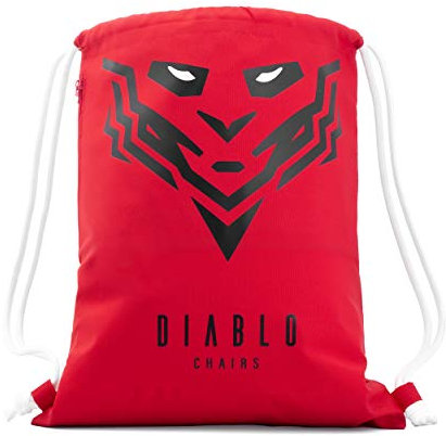 Diablo Turnbeutel Sportsack Gymsack Kordelzüge Rucksack Polyester 15 Liter 40 x 49 cm. (Rot)