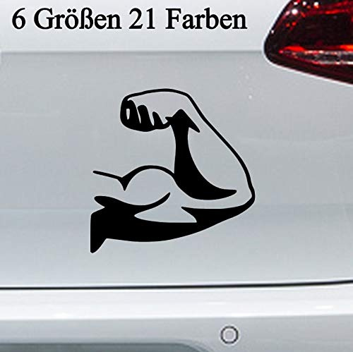 Starker Arm Aufkleber in 6 Größen Bodybuilder Sticker Herkules Kraft JDM Eiweis in 6 Größen und 21 Farben