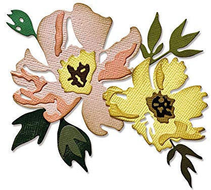 Sizzix Thinlits Die 665209 Brushstroke Flowers #1 by Tim Holtz 7 Pack, Multicolour, One Size