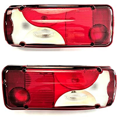 MelTruck® 2x Heckleuchte Rückleuchte Rucklicht für LKW Anhänger MAN SCANIA 12V 24V E-4 SET