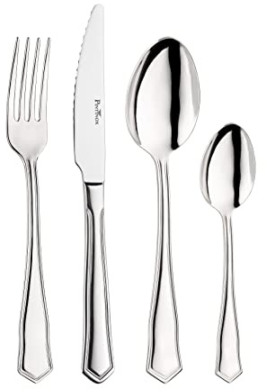 Pintinox, Set 48 Posate con Coltello Bistecca Serie Royal in Acciaio Inox 18/10, Made in Italy (12 Persone)