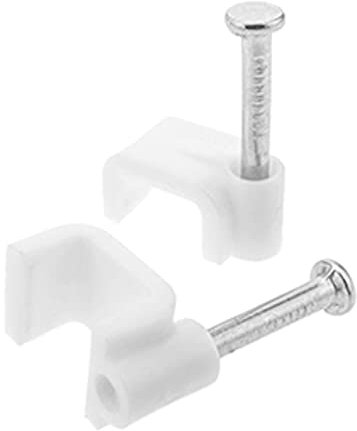 Chiodini con fermacavo piatto 5mm bianco 100pz