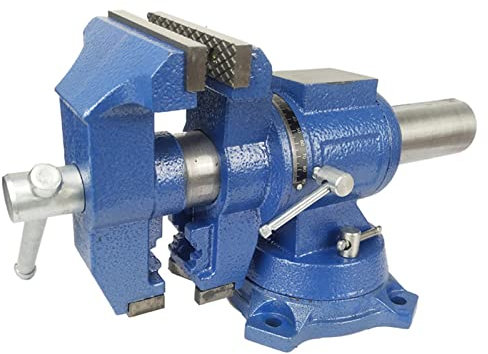 Tornillo de banco multifunción de hierro fundido de 4/5 pulgadas Tornillo de banco industrial pesado giratorio para lijadora plana-360 grados paralelo(5 pulgadas)