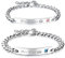 Maigendoo Damen Herren Pärchen Armbänder Edelstahl Paare Armbänd mit Gravur His Queen Her King Rostfreier Stahl Partner Armband Couple Armbänder für Liebhaber Lover Geschenke, Silber Stil 7