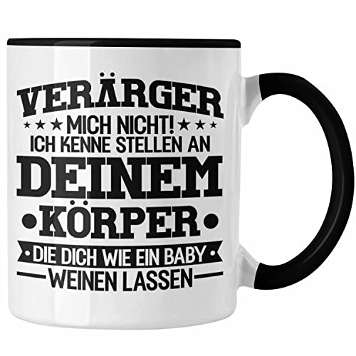 Trendation - Physiotherapeut Tasse Geschenk Lustiger Spruch Physiotherapie Praxis Geschenkidee (Schwarz)