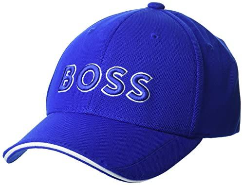 BOSS Herren Technical Pique Logo Cap Baseballkappe, Surfer Blau, Einheitsgröße