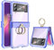 Custodia per Samsung Galaxy Z Flip 4 con protezione per cerniera trasparente per Samsung Flip 4 Custodia con cavalletto custodia protettiva per Samsung Galaxy Z Flip 4 5G (2022) - viola