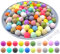 100 perline in silicone da 12 mm, perline rotonde in 20 colori in silicone per kit di creazione di portachiavi, perline in silicone in gomma, perline focali in silicone per collane e bracciali
