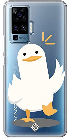 Movilshop Étui pour [Vivo X51 5G ] Dessin authentique [Canard Marche] en silicone souple transparent Coque pour smartphone