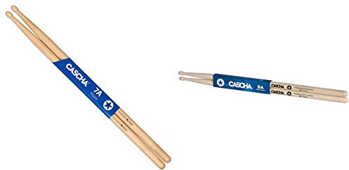CASCHA Maple 7A Drumsticks, HH 2362, Natur & Professional Schlagzeugsticks 5A robuste Ahorn Sticks I Trommelstöcke Holz I Profi Schlagzeug Zubehör I Drumsticks Maple I Schlagzeugstöcke (2 Stück)