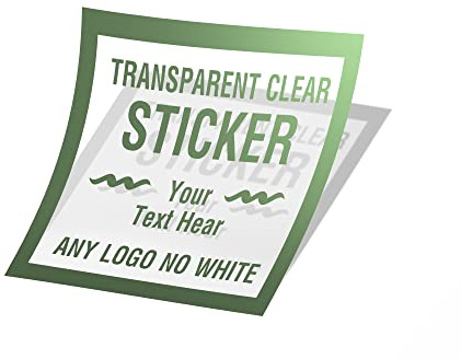 Personalised Square Clear Stickers Matte Finish Transparent Custom Sticker Seal Customised Photo Logo Colour Text or Image Business Labels (25mm)