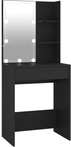 vidaXL Toeletta con LED Nero 60x40x140 cm