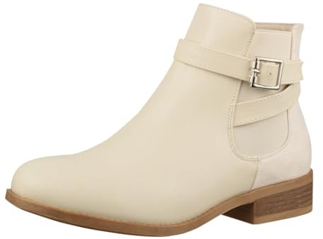 Elara Damen Stiefelette Chelsea Ankle Boots Chunkyrayan C298 Beige-40