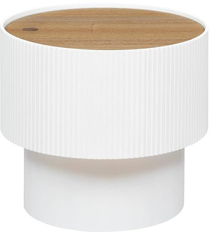 Atmosphera - Table à café Enola en placage frêne D38,5cm Blanc