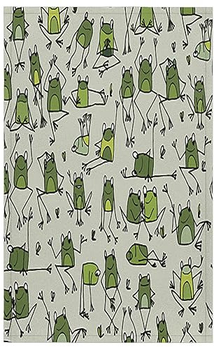 Lustige Frösche Muster Küchentücher 1er Set Frösche Design Küchenhandtuch Weich Saugfähig Trocknen Geschirrtuch für Zuhause Küche Catering Restaurant 45x72cm