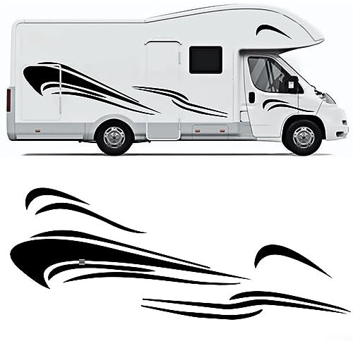Decorazione a strisce per camper, adesivi alla moda per auto, decalcomanie grafiche per auto, lati a strisce per camper, camper, caravan, box per cavalli e camper