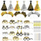 DPKOW Schwarz Gold Silber Silvester Deko 2026 Silvester Partyhüte Silvester Haarreif Silvester Brille Halsketten Tröten Silvester Accessories für Deko Silvester Party 2026