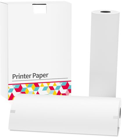 Itari 2 Rollen A4 Thermopapier für tragbaren Drucker M08F/ M832 /S821, Kompatibel mit Phomemo MUNBYN JADENS HPRT Thermodrucker, Thermorollen Druckerpapier für kontinuierliches Drucken, 2 Rollen
