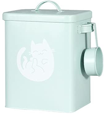 JOROBURO Récipient de Stockage de Nourriture pour Chien de 6 L, Bac à Nourriture en Métal pour Chat avec Tasse à Mesurer, Boîte de Nourriture pour Chat Couvrant Les Couvercles et Les Cuillères,(#3)
