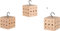 WONDERMAKE® 3er Set: Design Insektenhotel klein, Kubus aus Buche-Holz mit 3X 42 Nistplätzen, Bienenhotel hängend Nisthilfe für Wildbienen, braun schwarz