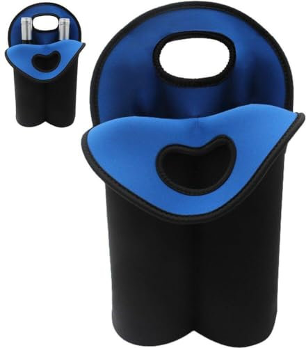 Neoprene Wine Pouch Sleeve 2-bottle Wine Carrying Tote Portable Cooler Great for Wine Champagne Beer Water Bottles Sports