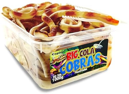 Capico Big Cola Cobras Fruchtgummi (1000g) in Dose, Halal