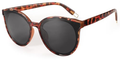 Dollger Polarized Oversized Sonnenbrille für Herren Damen Trendy Cateye Sonnenbrillen Designer Retro Damen Sonnenbrille mit UV-Schutz Leopard