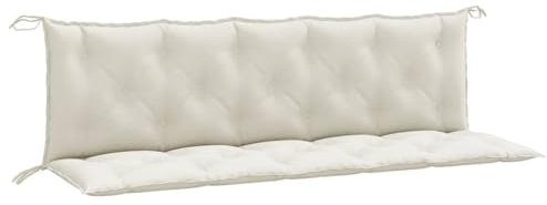 vidaXL Gartenbank-Auflagen 2 STK. Melange Creme 180x50x7 cm Stoff