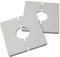 2Pcs Durable Pipe Wall Covers Shower Pipe Covers Plastic Split Square Pipe Plate Useful Wall Split Flange Decoration Square Escutcheon Plates(White)