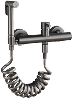 Handbrause Bad Bidet für Bidet Bidet Wasserhahn Messing Dusche Wasserhahn Wand Halterung Kalt Warmwasser Mischer Kran Rose Gold Dusche Sprayer Kopf Wasserhahn WC Wasserhahn(Chrome set 2)