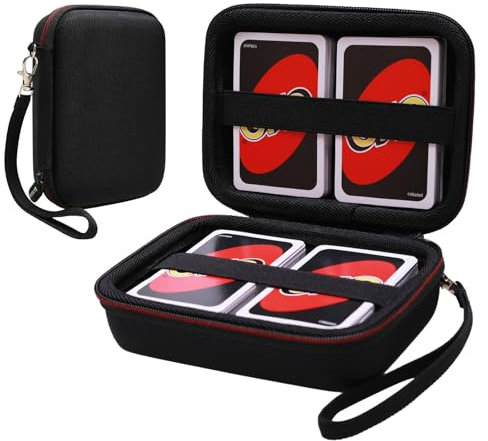 XANAD Tragetasche für 400+ Sammelkarten, passend für UNO, SKYJO, Pokemon, Phase 10 Junior, Cards Against Humanity Das lustige Kartenspiel Schwarz (Schwarz)