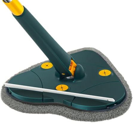 Fmoutyy Mopa telescópica triangular con automático, triangular, extendida, manos , herramienta giratoria para limpieza del hogar