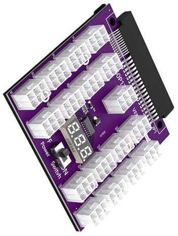 Ukbzxcmws 17 Port PCIE 6Pin Netzteil Adapter Board LED Display Power Server Karte Adapter Für GPU Miner Bergbau