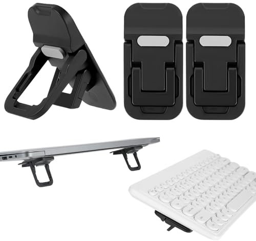Mabor 2 Stück Dual Adjustment Tastatur Ständer, Laptopständer Faltbare, Tastatur Erhöhung Selbstklebende Laptop Füße mit Anti Rutsch Silikon Unsichtbarer Tastaturständer für Die Meisten Tastaturen