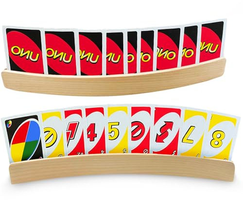 KAWAAN 2 Porta Carte Per Bambini, Porta Carte da Gioco, Porta Carte da Gioco, Porta Carte In Legno, 33 cm, Supporto per poker a Mani Libere per Bambini, Adulti, Anziani e Disabili.