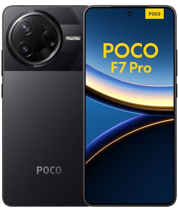 Xiaomi Poco F7 Pro Smartphone, 12+512GB, Schwarz, Handy ohne Vertrag, 50 MP, 120Hz AMOLED Display, Snapdragon Prozessor, 6000mAh Akku, 90W HyperCharge, HyperAI, Dual-SIM