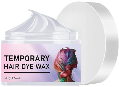 KOAHDE Cera para el pelo para fiestas, cosplay, Halloween, tinte para el pelo, cera temporal, color de pelo temporal, crema de color temporal, color de pelo blanco, color temporal del pelo, 130 g