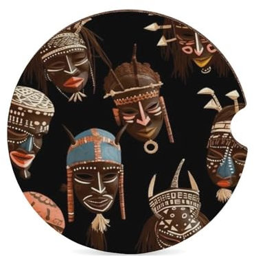 Auto-Untersetzer, afrikanisches Ritual, ethnischer Tribal-Stil, universal, wasserdicht, rutschfest, staubdicht, für Fahrzeuge, LKWs, Wohnmobile und mehr, 1 Stück