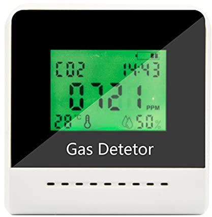 CO2-Messgerät mit Uhr Kohlendioxid-Detektor Temperatur Luftfeuchtigkeit